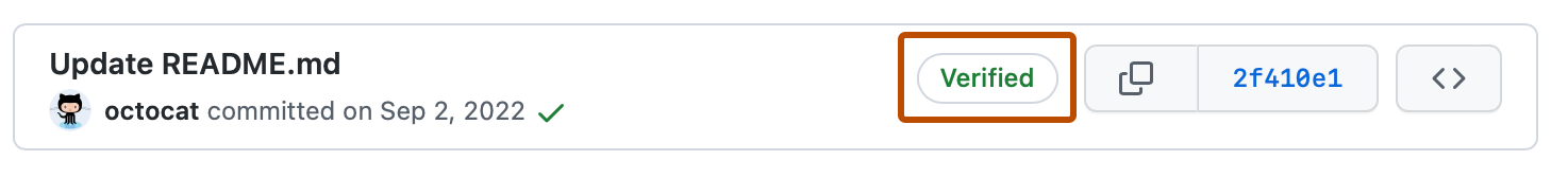 1. Na pull request, clique em Commits.
Para ver informações mais detalhadas sobre a assinatura verificada, clique em Verificada.